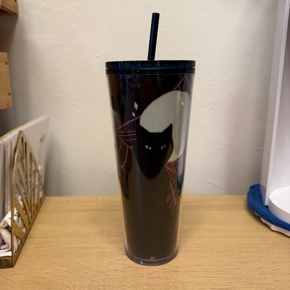 Starbucks 2021 Halloween Glow in the Dark Cat Tumbler